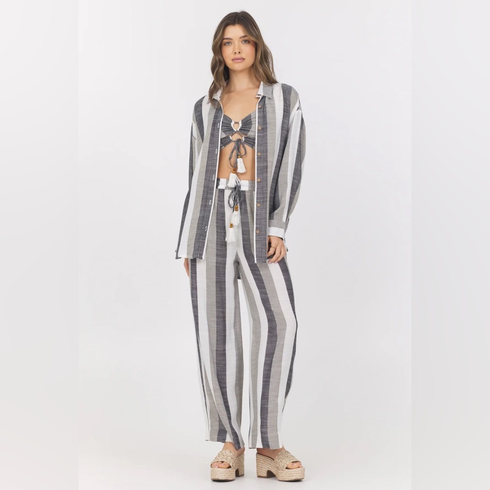 NWT 3 Piece Set Vintage Havana Metallic Stripe. - Picture 9 of 14